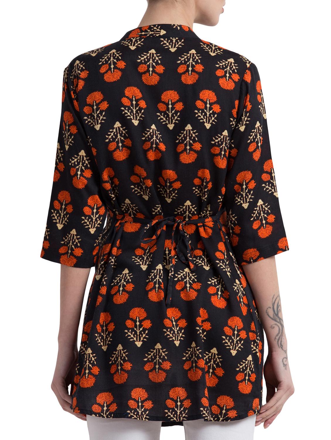 floral printed a-line kurti - 16233359 - Zoom Image - 3
