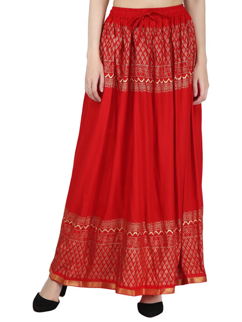 foil printed flared skirt - 16234365 - Zoom Image - 1