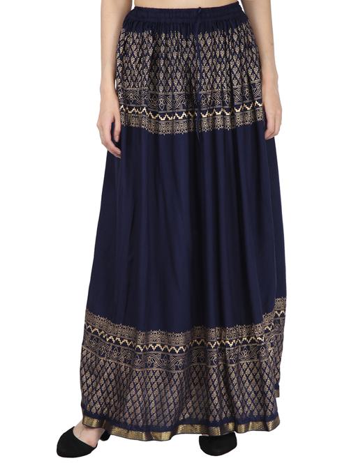 foil printed flared skirt - 16234367 - Standard Image - 1