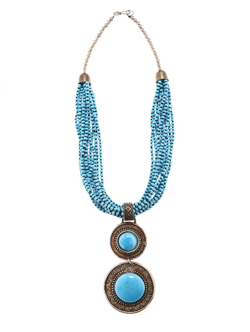 blue metal necklace - 16234671 - Zoom Image - 1