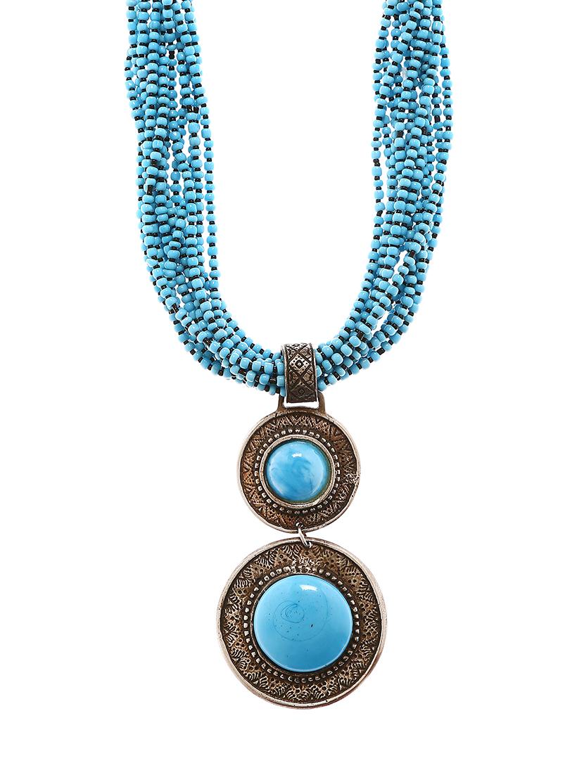 blue metal necklace - 16234671 - Zoom Image - 2