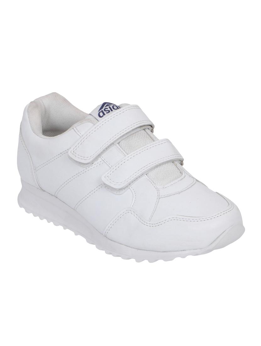 white leatherette sport shoes - 16235925 - Zoom Image - 1