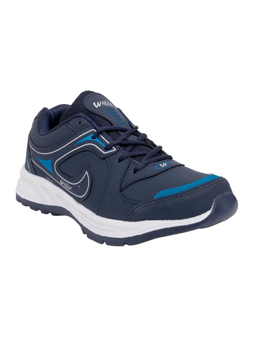 navy blue leatherette sport shoes - 16235926 - Zoom Image - 1