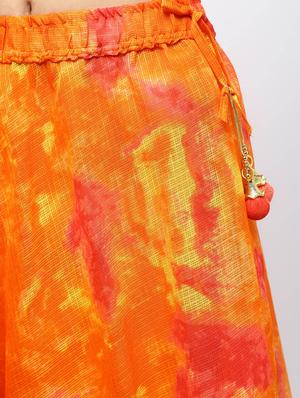 pink raw silk kurta skirt set - 16236029 - Standard Image - 6