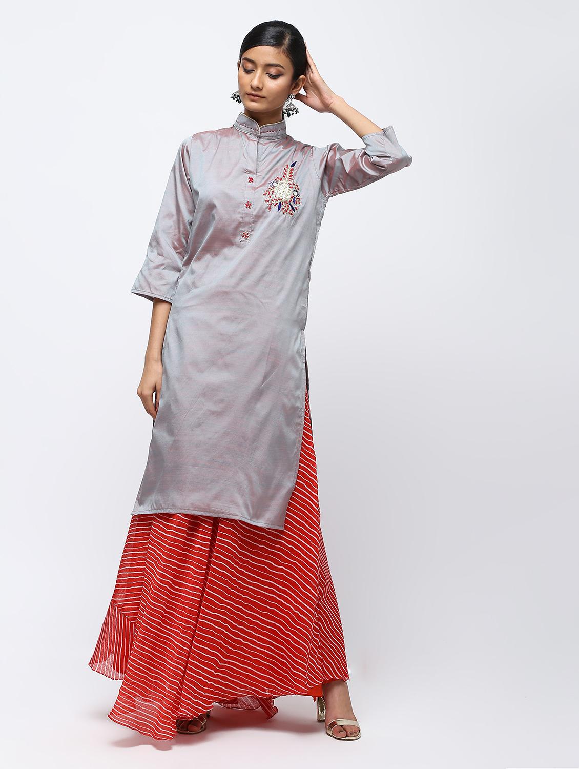 embellished kurta skirt set - 16236049 - Zoom Image - 1