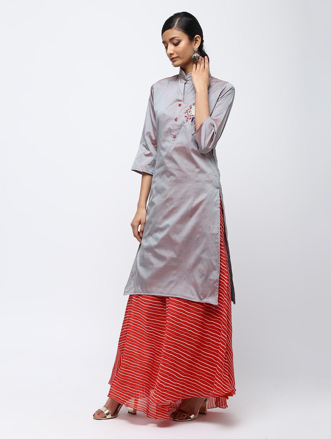 embellished kurta skirt set - 16236049 - Zoom Image - 2