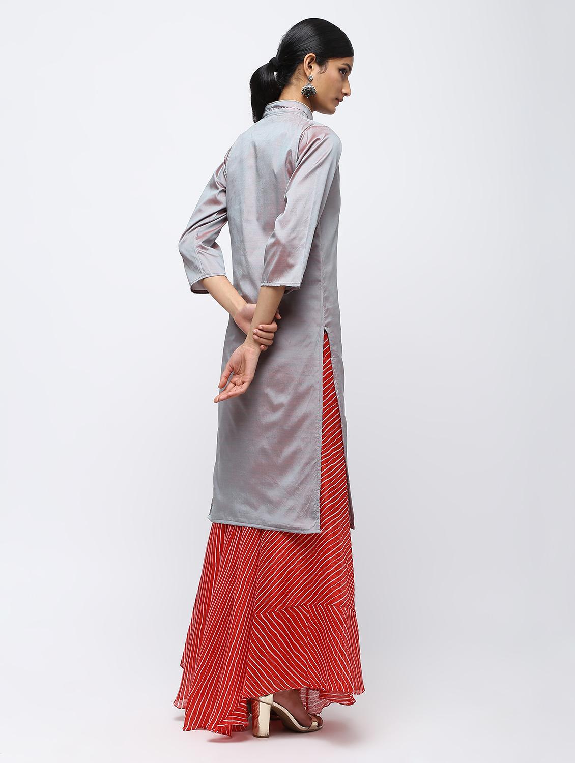 embellished kurta skirt set - 16236049 - Zoom Image - 3