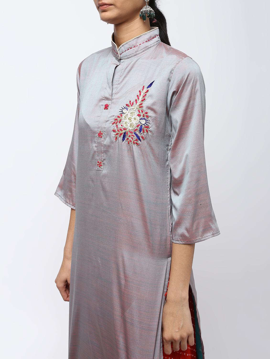 embellished kurta skirt set - 16236049 - Zoom Image - 4