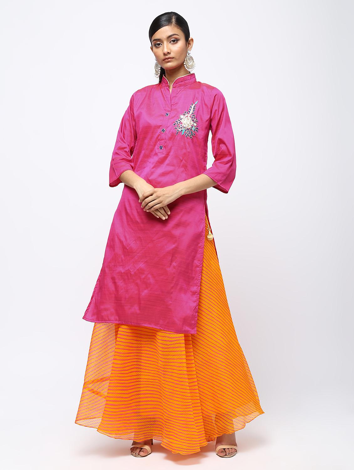 embellished kurta skirt set - 16236052 - Zoom Image - 2