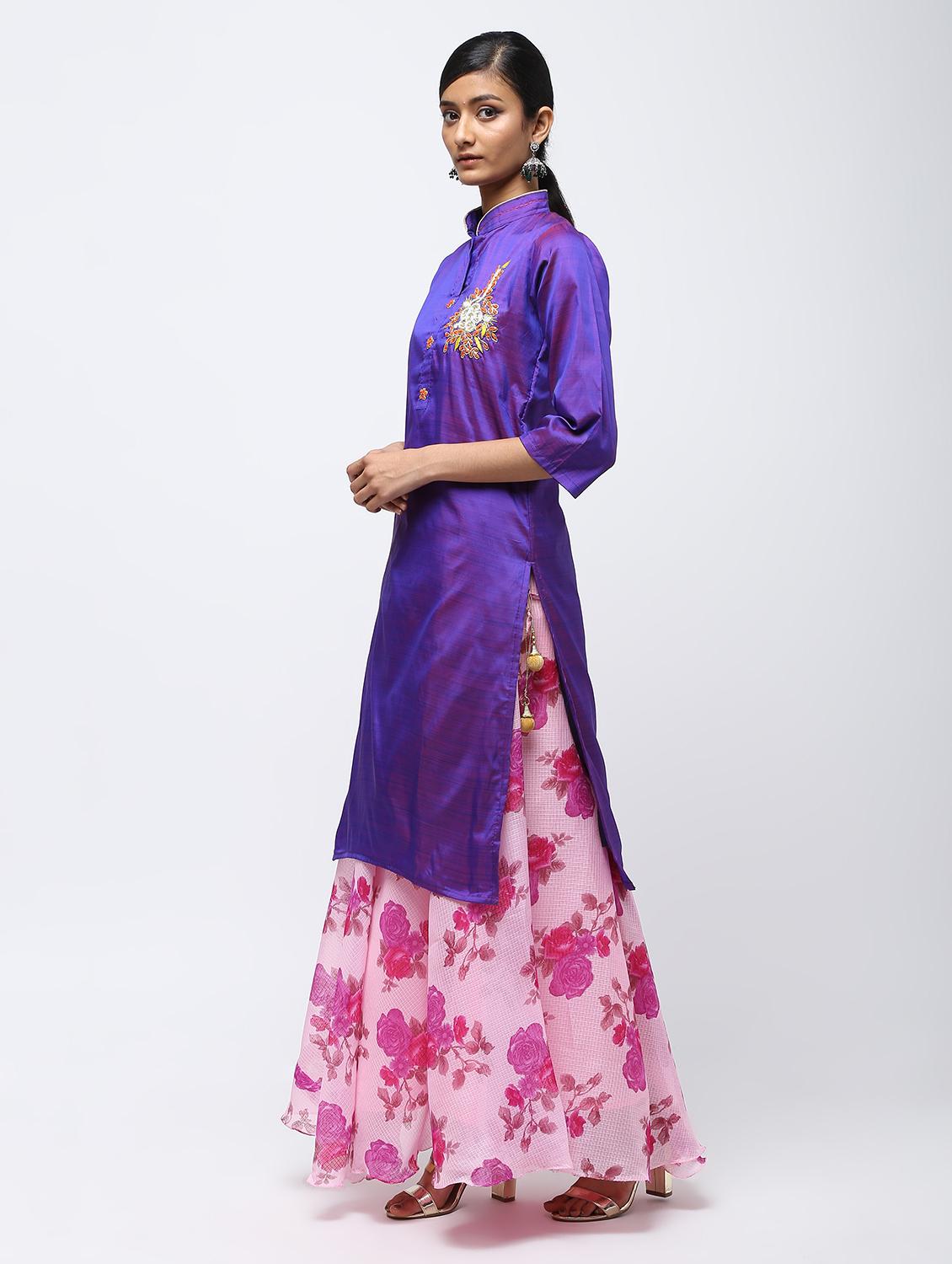 embellished kurta skirt set - 16236056 - Zoom Image - 2