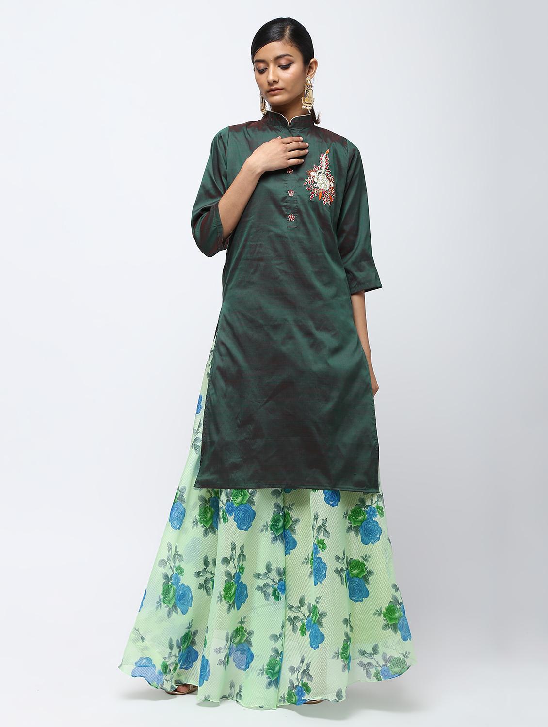 embellished kurta skirt set - 16236059 - Zoom Image - 1
