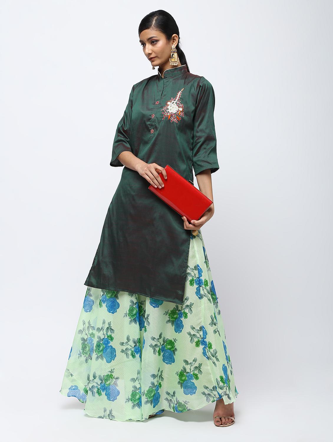 embellished kurta skirt set - 16236059 - Zoom Image - 4