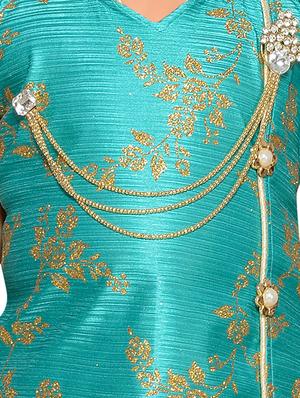green satin lehnga choli - 16236061 - Standard Image - 4