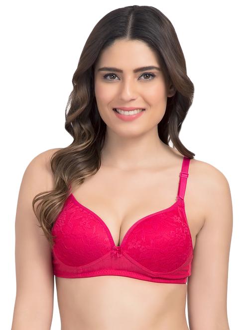bow patch laced plunge bra - 16236168 - Very Small Image - 1