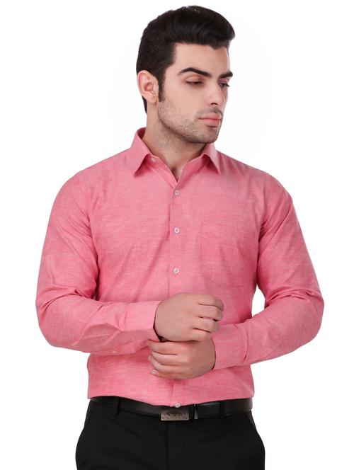 pink solid formal shirt - 16236493 - Standard Image - 1
