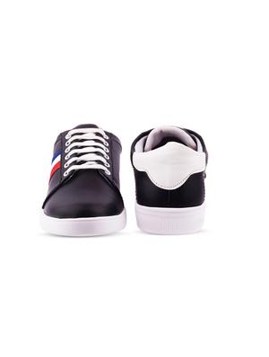 blue leatherette lace up sneakers - 16236625 - Standard Image - 3