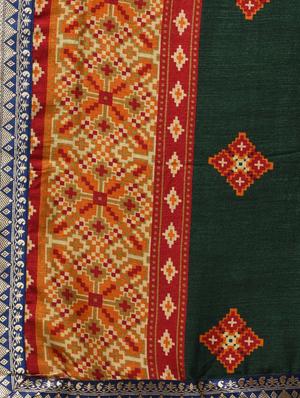bordered woven saree with blouse - 16236731 - Standard Image - 5