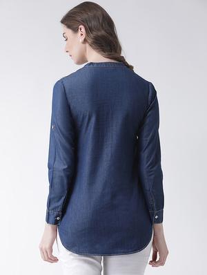 pocket detailed denim shirt - 16236826 - Standard Image - 3