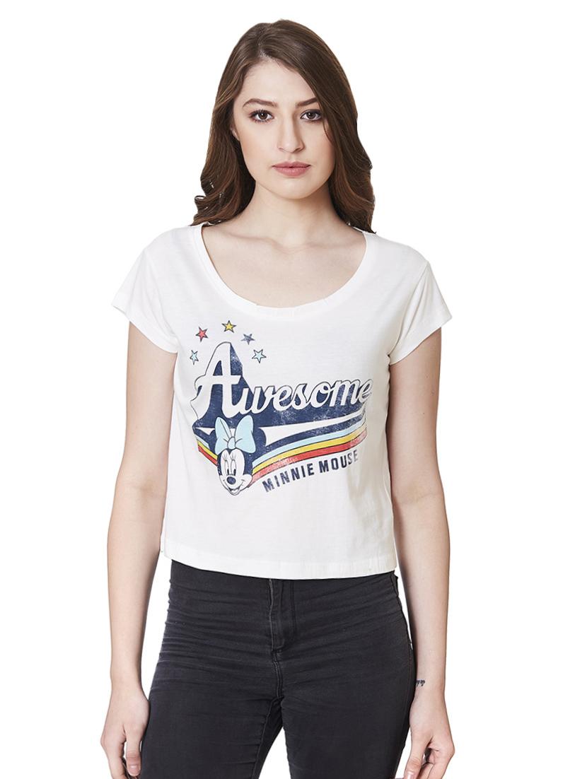 scoop neck graphic print tee - 16236953 - Zoom Image - 1
