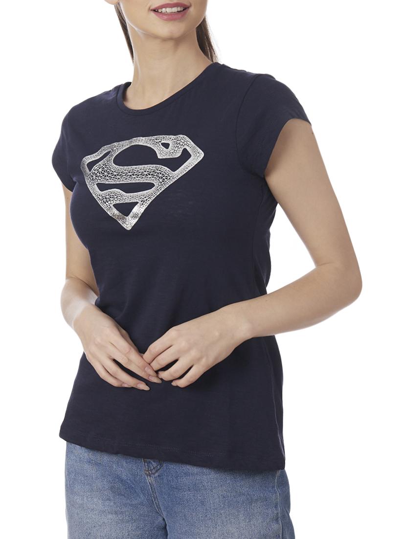 round neck superman print tees - 16237012 - Zoom Image - 1