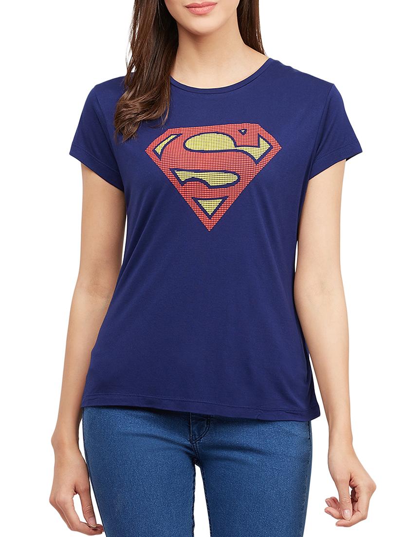 round neck superman print tees - 16237041 - Zoom Image - 1