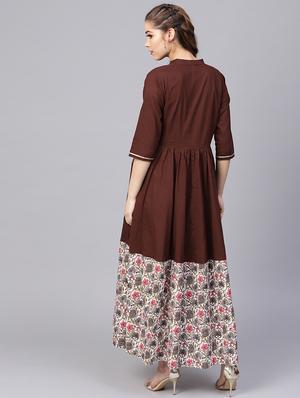 kalamkari flared ethnic dress - 16237393 - Standard Image - 3