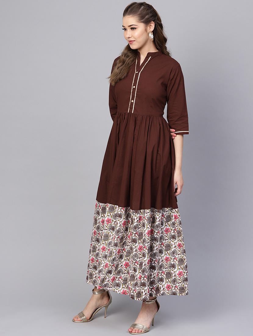 kalamkari flared ethnic dress - 16237393 - Zoom Image - 2