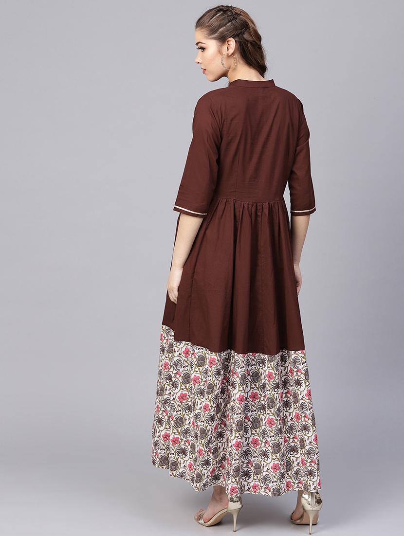 kalamkari flared ethnic dress - 16237393 - Zoom Image - 3