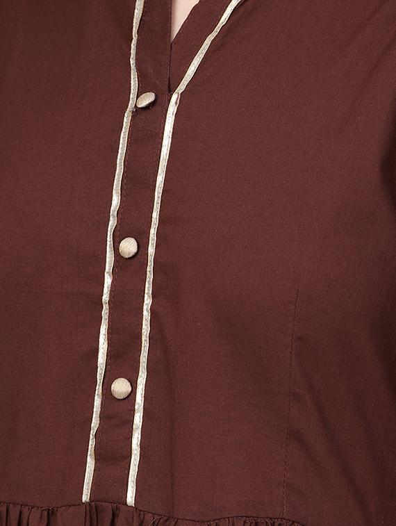 kalamkari flared ethnic dress - 16237393 - Zoom Image - 4