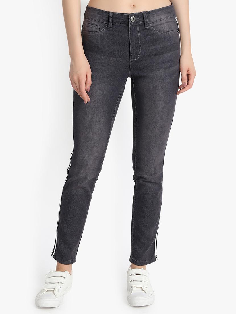 side taped slim fit jeans - 16237425 - Zoom Image - 1