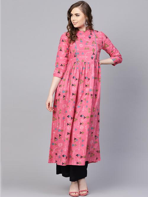 geometrical flared kurta - 16237447 - Standard Image - 1