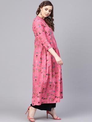 geometrical flared kurta - 16237447 - Standard Image - 2