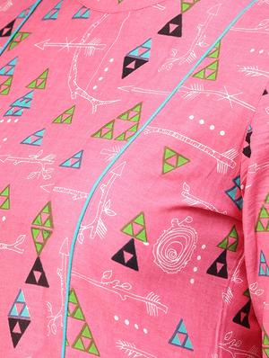 geometrical flared kurta - 16237447 - Standard Image - 4