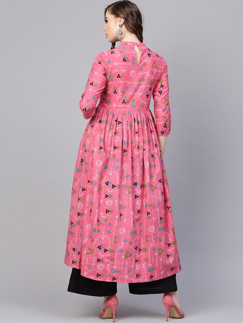 geometrical flared kurta - 16237447 - Zoom Image - 3