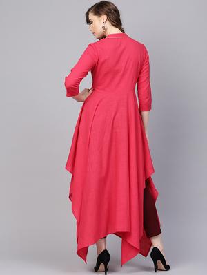 block print asymmetric kurta - 16237452 - Standard Image - 3