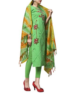pintucks churidaar unstitched suit - 16237484 - Standard Image - 2