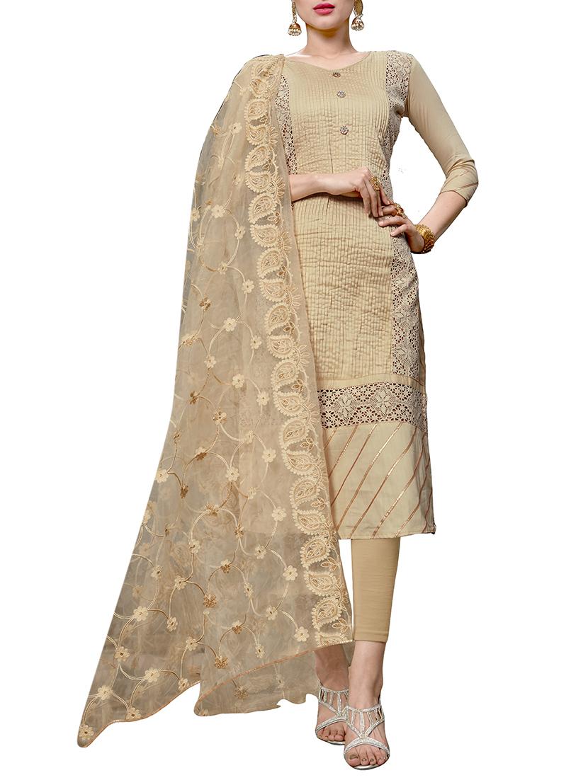 pintucks churidaar unstitched suit - 16237485 - Zoom Image - 1