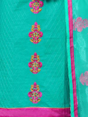 embroidered churidaar suits unstitched suit - 16237488 - Standard Image - 4