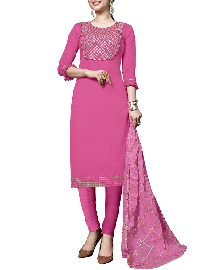 gota work churidaar unstitched suit - 16237489 - Zoom Image - 1