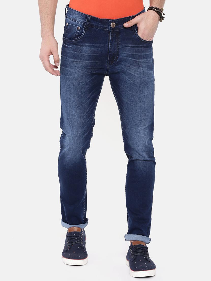 blue cotton blend heavy washed jeans - 16237516 - Zoom Image - 1