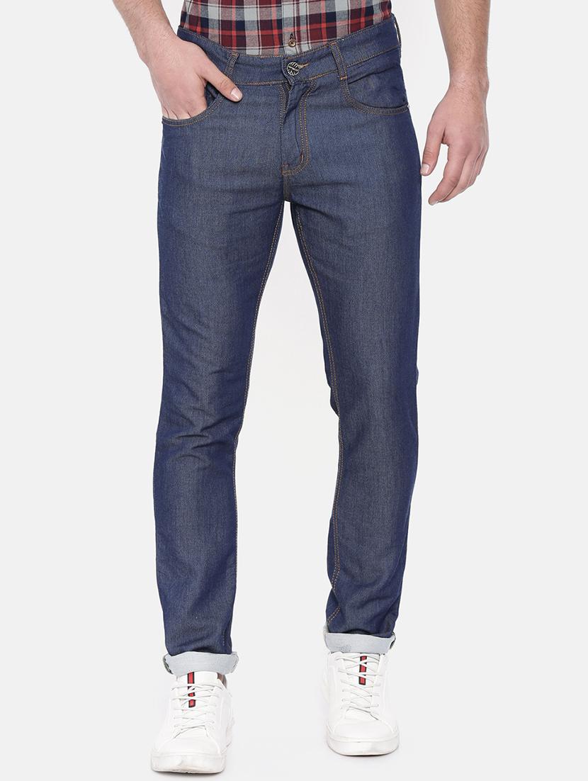 blue cotton blend plain jeans - 16237527 - Zoom Image - 1