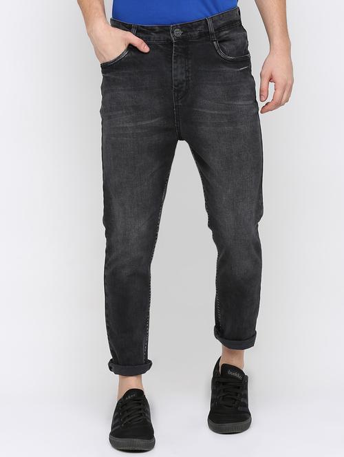 black cotton blend light washed jeans - 16237529 - Standard Image - 1