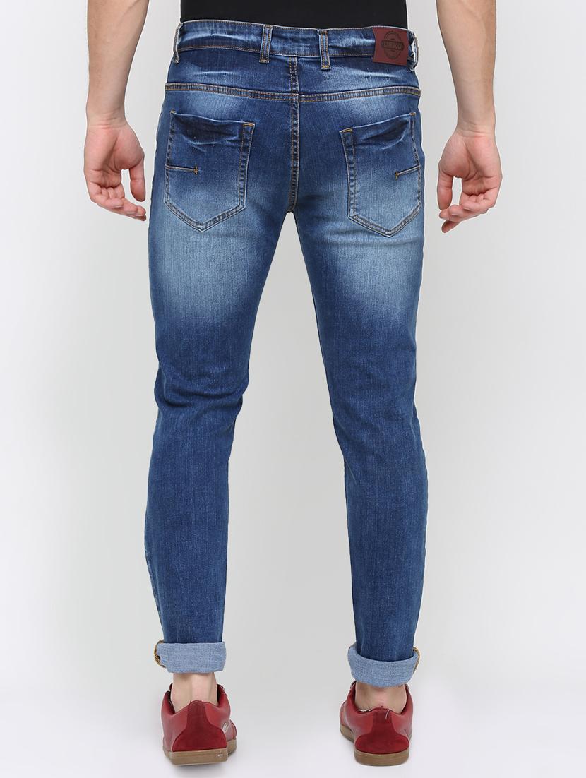 blue cotton blend heavy washed jeans - 16237531 - Zoom Image - 3