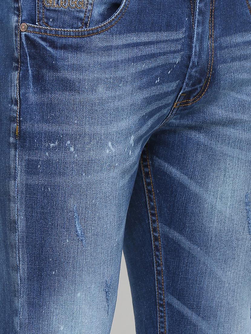 blue cotton blend heavy washed jeans - 16237531 - Zoom Image - 4