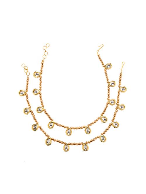 gold metal anklet and payal - 16237829 - Standard Image - 1