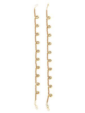 gold metal anklet and payal - 16237829 - Standard Image - 2