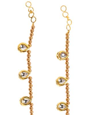 gold metal anklet and payal - 16237829 - Standard Image - 4
