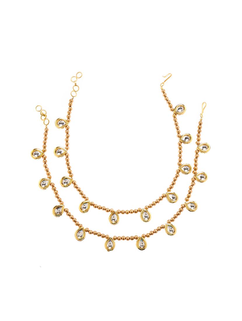gold metal anklet and payal - 16237829 - Zoom Image - 1