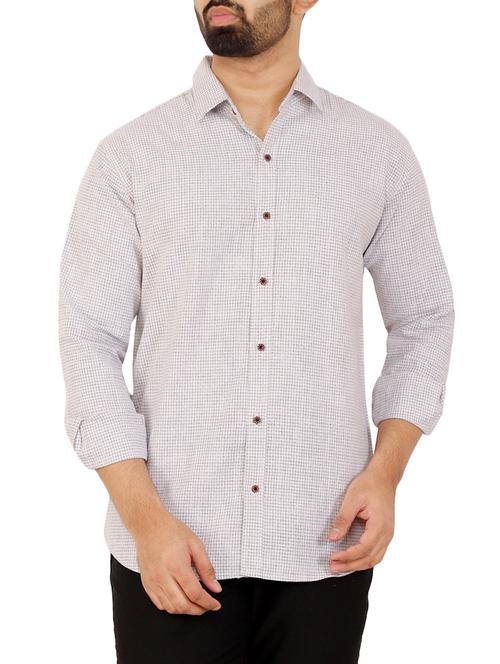 grey checkered casual shirt - 16238259 - Standard Image - 1