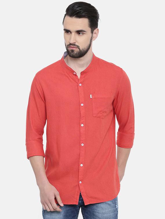red solid casual shirt - 16238383 - Zoom Image - 1